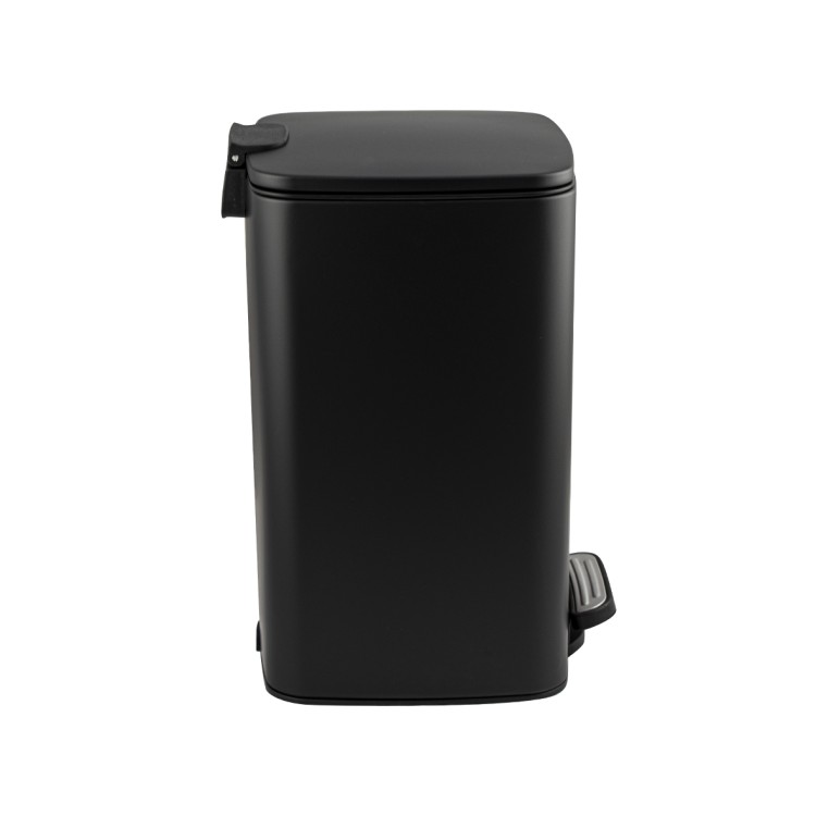Ведро для мусора с педалью (8 л.), квадратное, чёрное, GFmark 10828