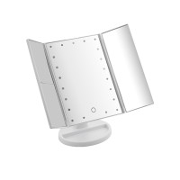 Зеркало косметическое настольное с LED подсветкой и увеличением, раскладное